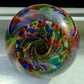 Multicolored and Glittery Art Glass Piece or Paperweight - 2-1/4" , 1-3/4" tall approximately