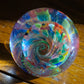 Multicolored and Glittery Art Glass Piece or Paperweight - 2-1/4" , 1-3/4" tall approximately