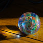 Multicolored and Glittery Art Glass Piece or Paperweight - 2-1/4" , 1-3/4" tall approximately