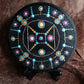 8" Hand-Painted Mandala on 3/4" Thick Wood Plaque - Wooden Stand Included