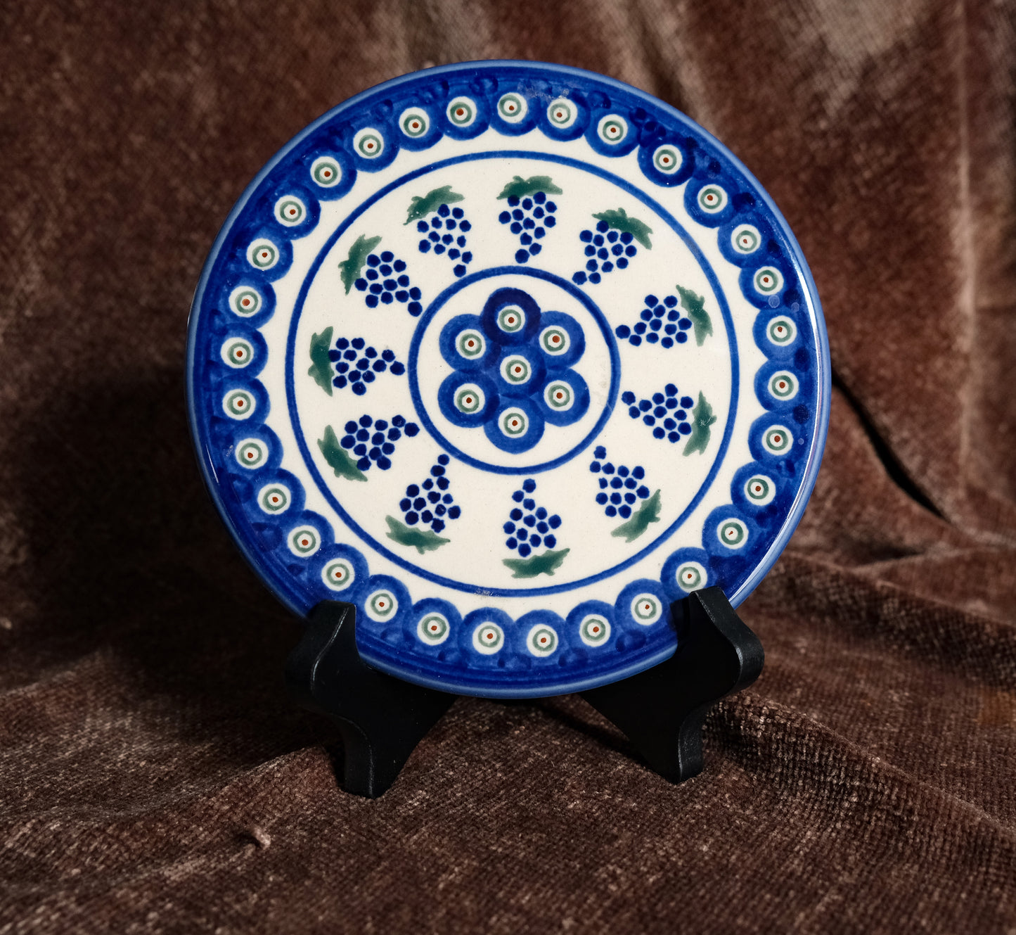 Handmade Ceramic Tile Trivet or Display Piece - From Poland - (Stand not included)