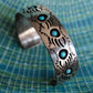 Sterling Silver & Turquoise Bear Claw Cuff by Navajo Silversmith Pearlene Spencer - 6-1/4"cuff & 1-1/2" space = 7-3/4" around