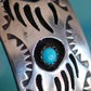 Sterling Silver & Turquoise Bear Claw Cuff by Navajo Silversmith Pearlene Spencer - 6-1/4"cuff & 1-1/2" space = 7-3/4" around