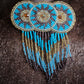 Native American Handcrafted Beaded Hair Barrette - 3-1/2" wide and 4-1/2 inches top to bottom of dangling beads