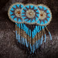 Native American Handcrafted Beaded Hair Barrette - 3-1/2" wide and 4-1/2 inches top to bottom of dangling beads